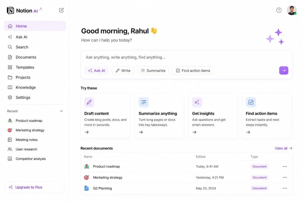 notion ai dashboard