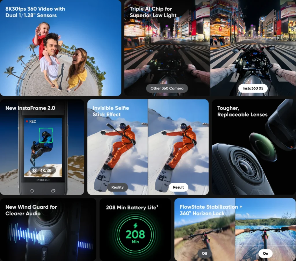 Insta360 X5 features
