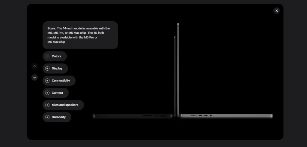 MacBook Pro M5 size