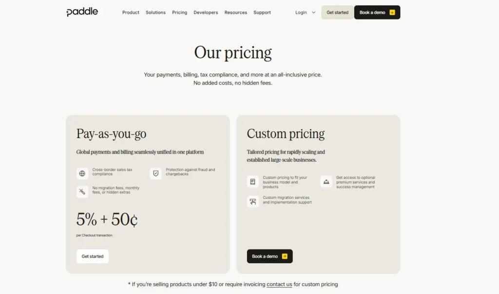 Paddle Pricing
